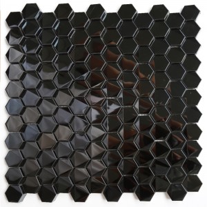 Sekskantet sort badeværelse køkken Blacsplash rustfrit stål Mosaikfliser