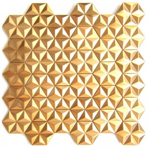 3D rustfrit stål hexagon mosaik til flisebadeværelse og dekoration Backsplash fliser